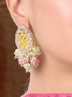 Multicolor Indian Pearl Drops Earrings Set, Bridal Drops Earring, Wedding Earrings, Pakistani Jewelry, Bridal Jewelry Set