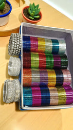 Water Combo BoxIndian Bangles Set, Ocean Blue Zari Bangles, Bridal & Pakistani Jewelry Combo