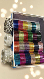 Water Combo BoxIndian Bangles Set, Ocean Blue Zari Bangles, Bridal & Pakistani Jewelry Combo