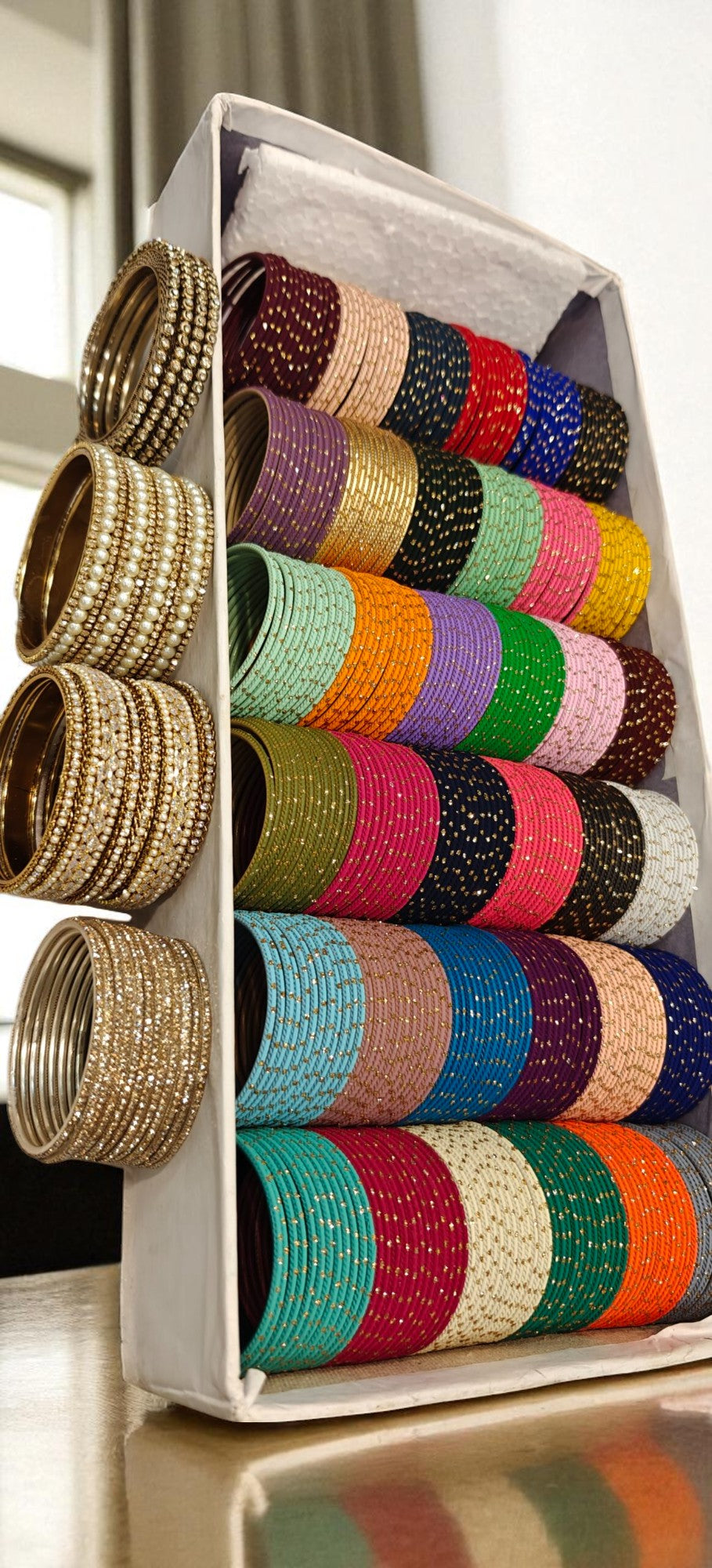 AD Shadow Combo Box – American Diamond Bangles Set, Indian Bridal Jewelry, Pakistani Wedding Bangles Combo