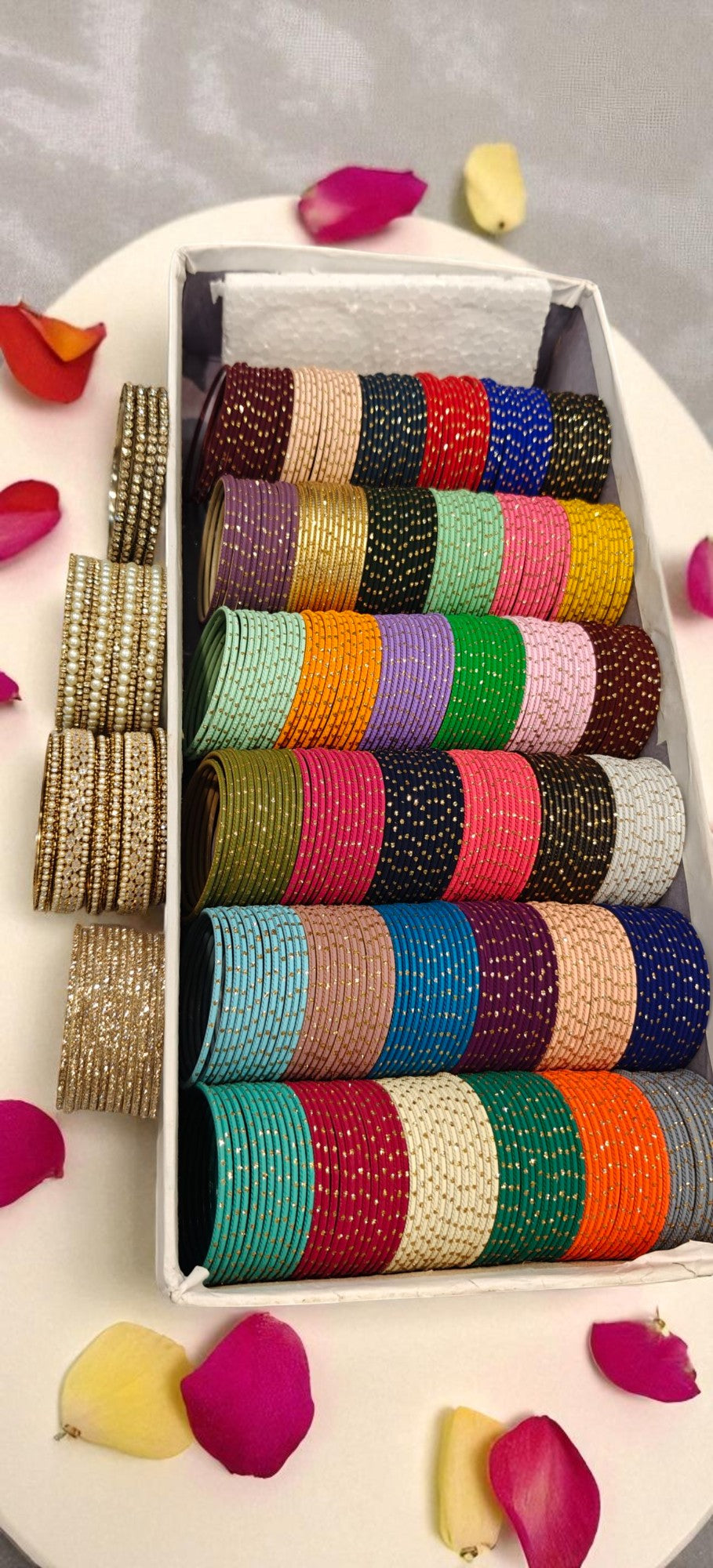 AD Shadow Combo Box – American Diamond Bangles Set, Indian Bridal Jewelry, Pakistani Wedding Bangles Combo