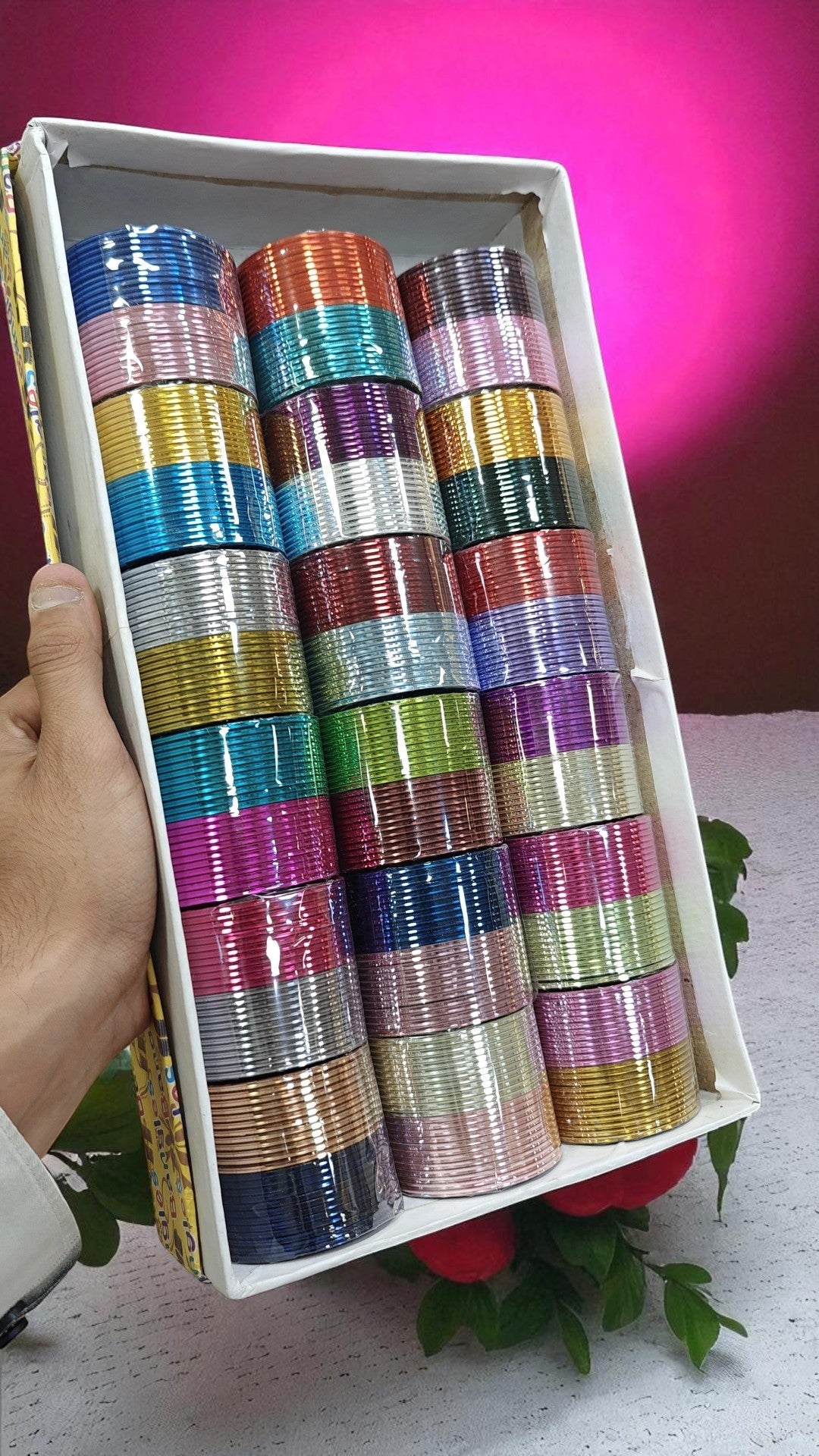 Glossy Bangles 36 Dozen Combo – Indian Wedding Bangle Set, Traditional Bridal Bangles, Pakistani Jewelry Box