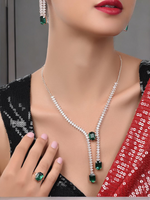 AD Necklace Earring Ring Indian Jewellery Set, CZ Jewelry Set, Indian Necklace earring ring, Bridal Jewelry Set, Wedding Necklace earring, AD ring