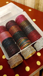 ASMA GLASS COMBO BOX Traditional Indian Glass Bangles Set, Bridal Bangle Combo, Wedding & Festive Jewelry Box