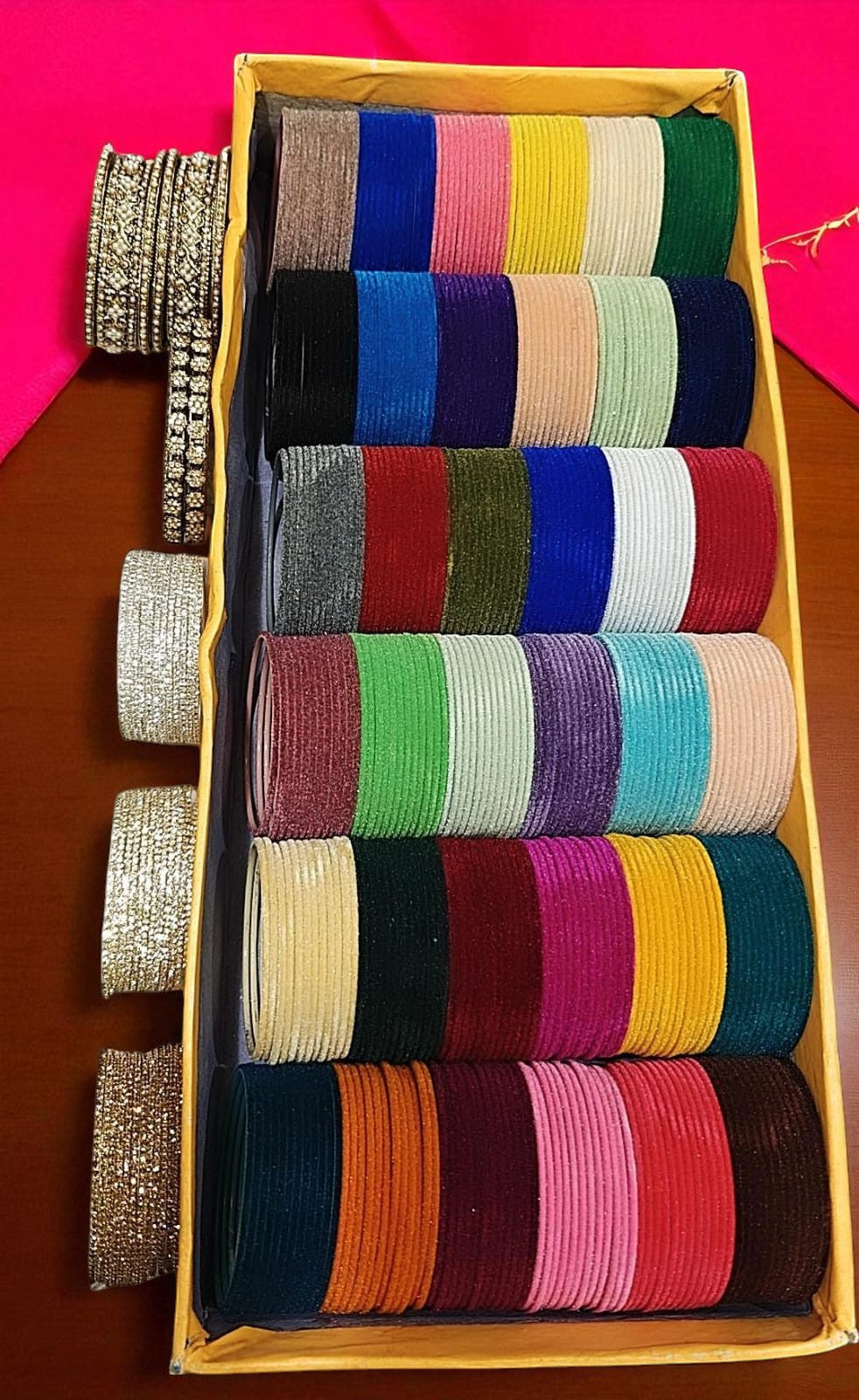 DELUX COMBO Bangle Box Kundan, AD, Pearl & Metal Bangles | Indian Jewelry Set