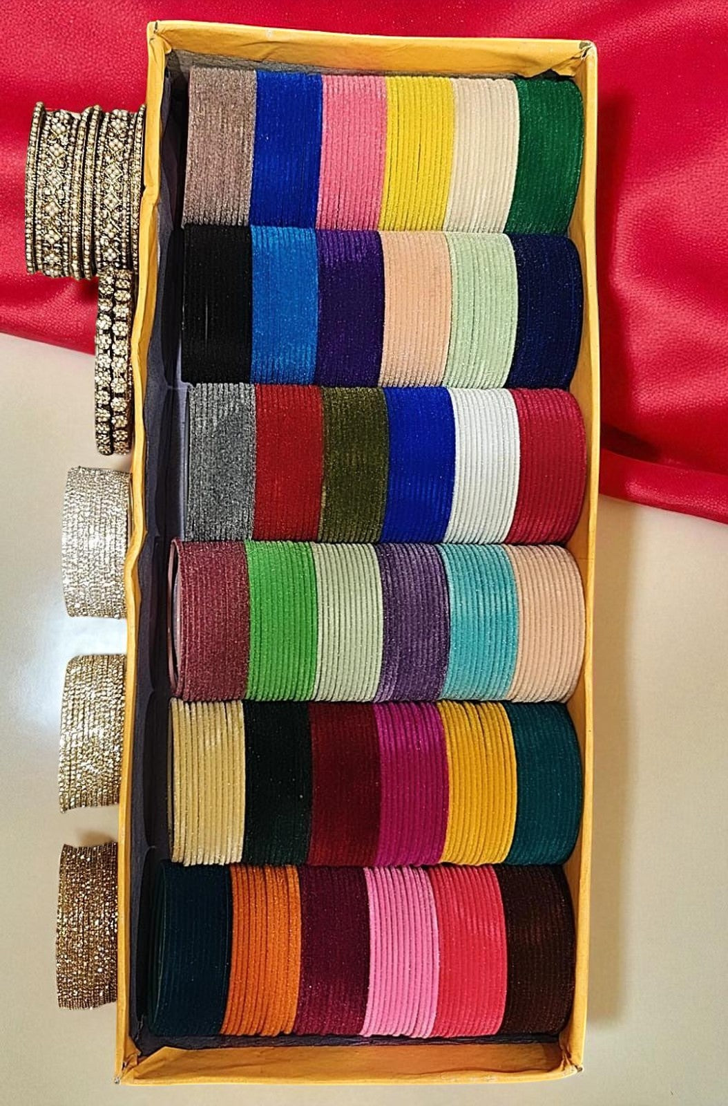 DELUX COMBO Bangle Box Kundan, AD, Pearl & Metal Bangles | Indian Jewelry Set