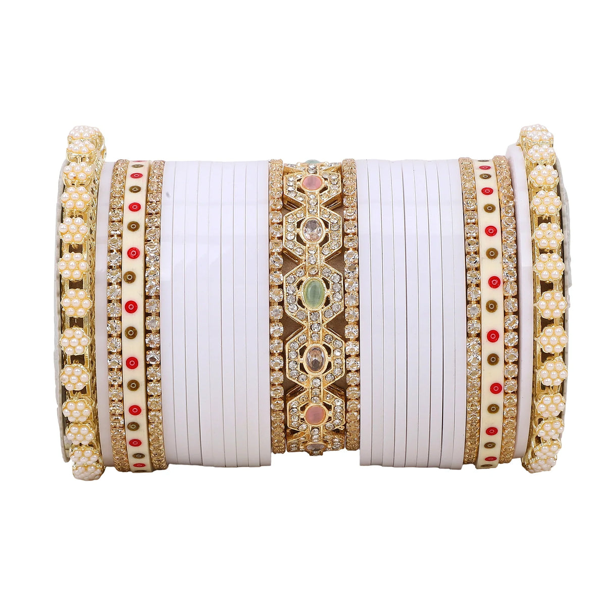Bridal Chura with Pastel Colours & Kada | Punjabi Wedding Bangles Set