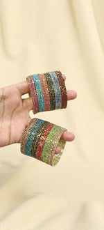 Fitting Stone Bangles Set Elegant & Snug Fit Design