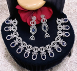 Bollywood Inspired AD Necklace CZ Earring Set, CZ Earrings, AD Necklace, Bridal AD Jewelry, CZ Jewelry Set, Wedding AD Jewelry