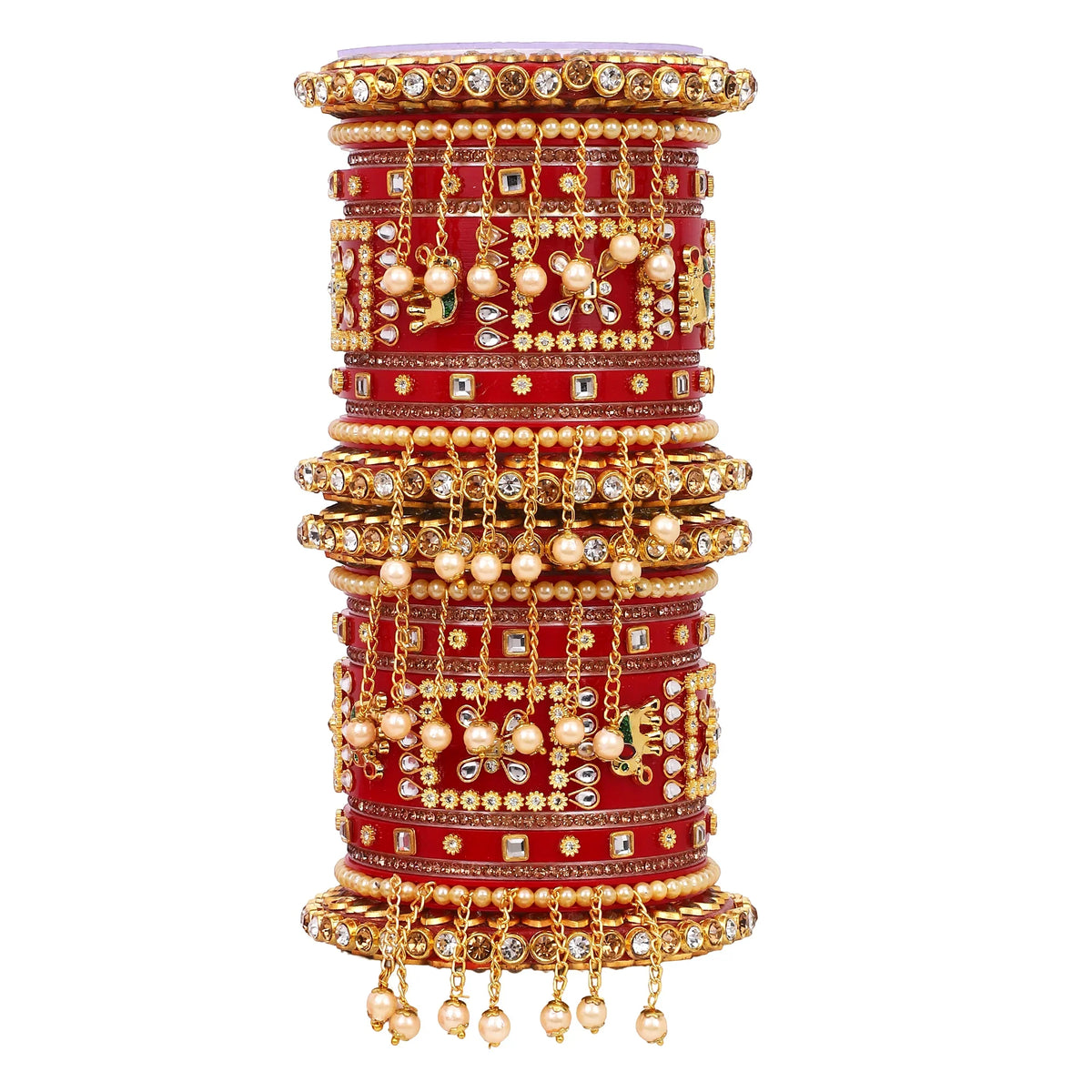 Traditional Rajasthani Bridal Chura with Small Jhumki | Rajputi Wedding Bangles Set | Indian Bridal Jewelry