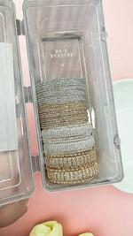 Love Stone Combo Box Premium Silver Stone Bangles Collection for Daily WFestivals & earIndian Glass Bangles Set, Bridal Bangle Combo, Wedding & Festive Jewelry Box