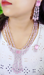 Indian Handmade CZ Bridal Necklace Earrings, Bollywood AD Jewelry Set, Indian AD Jewelry, Wedding CZ Necklace. CZ Earring, Pakistani AD Jewelry