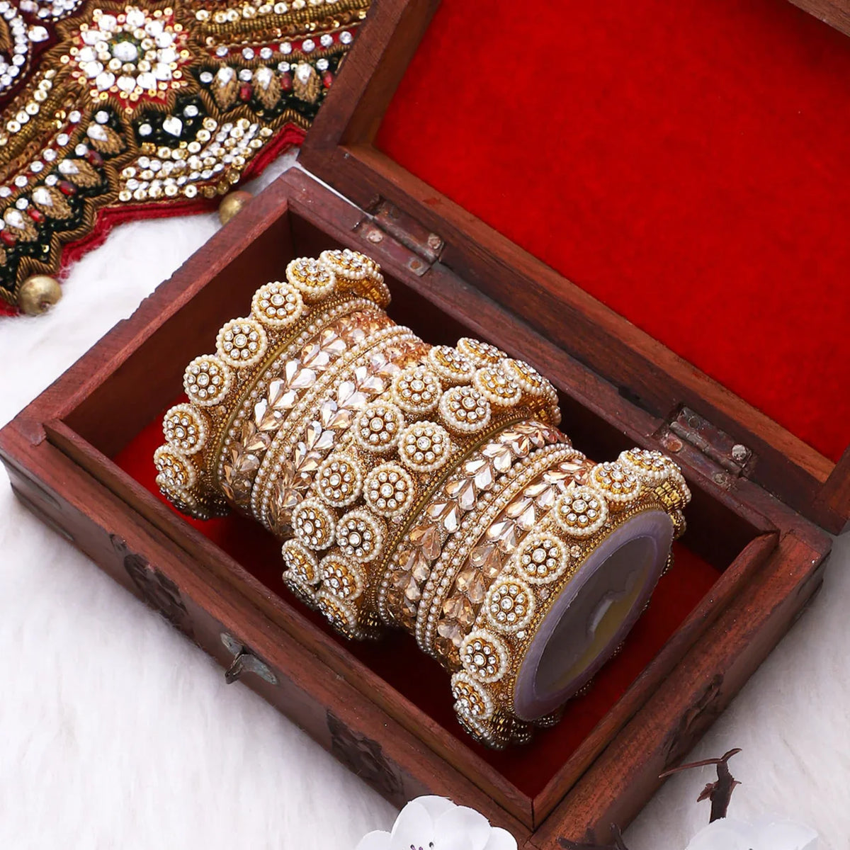 Traditional Rajasthani Bridal Chura with Pacheli Kada Indian Bridal Jewelry