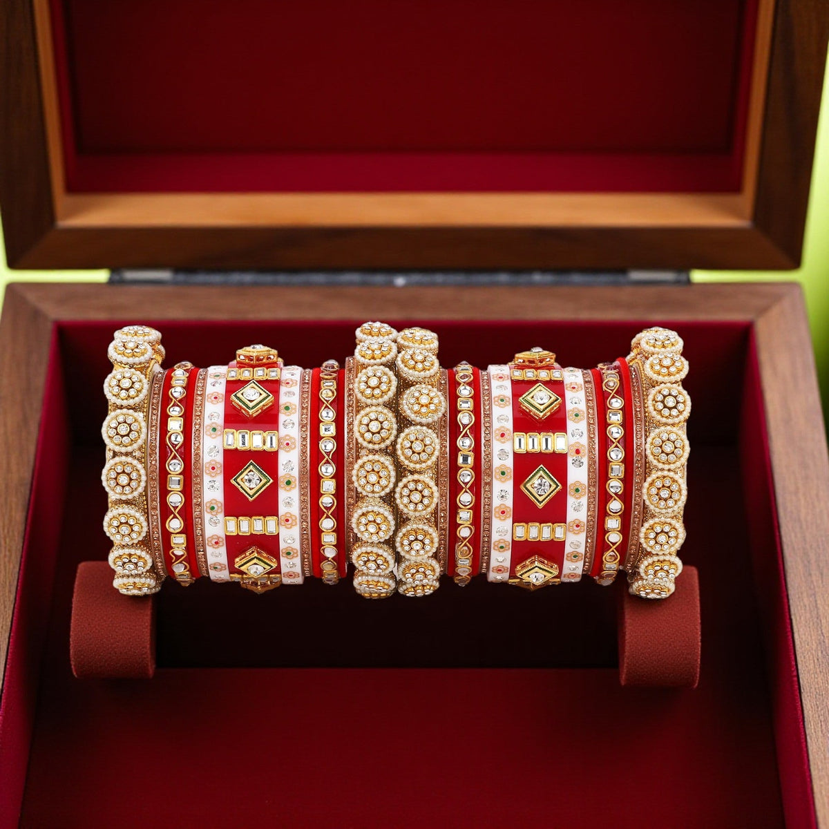 Traditional Rajwadi Chura with Pacheli Kada | Rajasthani Bridal Bangles Set | Indian Wedding Jewelry