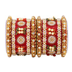 Rajwadi Chura with Pearl Kada | Royal Bridal Bangles Set