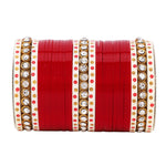 Traditional Bridal Chura with Stone Kada | Punjabi Wedding Bangles Set | Indian Bridal Jewelry