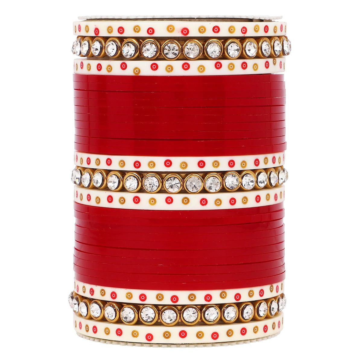 Traditional Bridal Chura with Stone Kada | Punjabi Wedding Bangles Set | Indian Bridal Jewelry