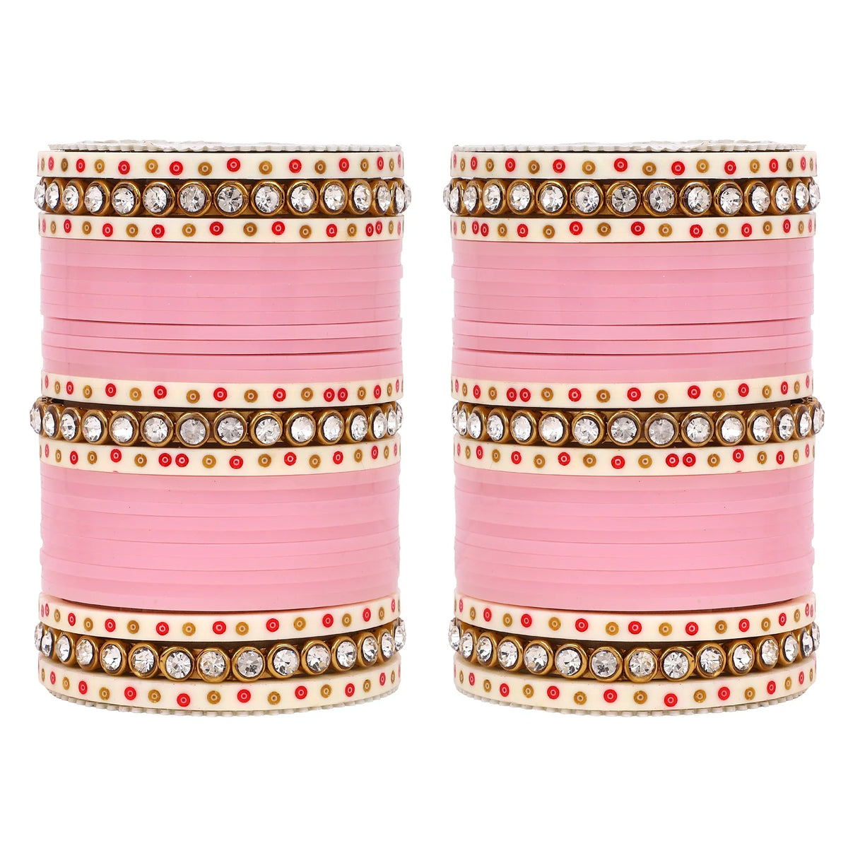 Traditional Bridal Chura with Stone Kada | Punjabi Wedding Bangles Set | Indian Bridal Jewelry