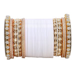 Bridal Chura with Rich Colours & Stone Pacheli Kada | Traditional Punjabi Wedding Bangles Set