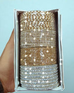 Stone Bangles Combo Box for Matching with Matte Finish Metal Sets