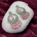 Chandbali AD Bridal Indian Jewelry Set, CZ Chandbali, AD Earrings, Bridal AD Jewelry, Wedding CZ Earrings Set, Indian Earring Set