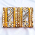 Golden Dotted & Stone Bangle Set | Traditional Party Wear Bangles