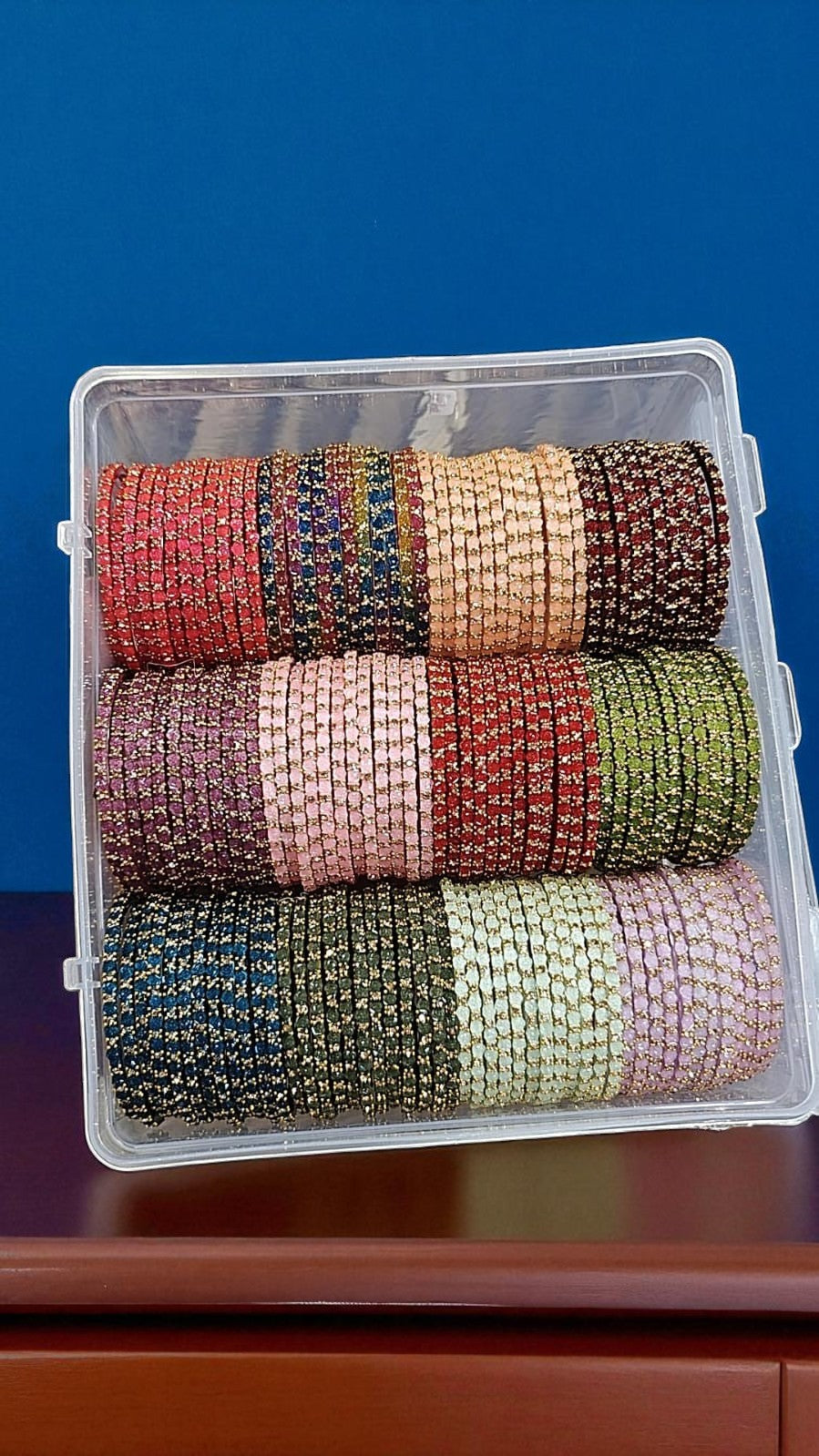 Rain drop Flower Glass Bangles Combo Box Traditional Handmade Bangles 12 Colours
