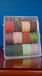 Flower Glass Bangles Combo Box Traditional Handmade Bangle 12 COLOURS