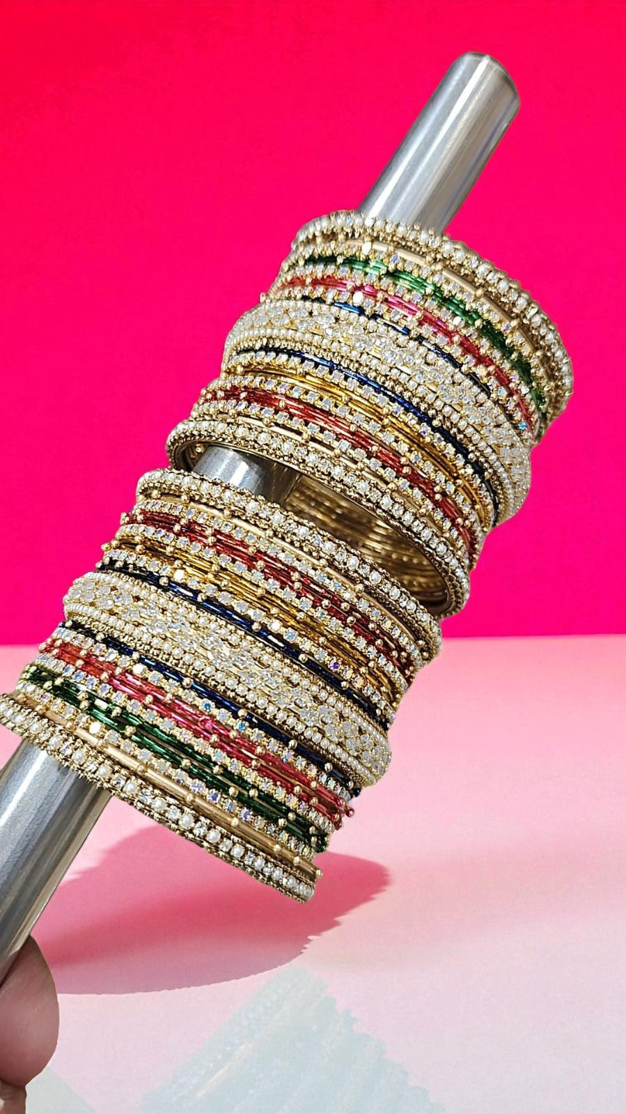 Trending Multi-Color Steel Metallic Bangles Set Modern & Stylish Daily Wear