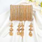 Traditional Jhumki Bangle Set with Golden Dotted Bangles | Ethnic Bridal Jewelry