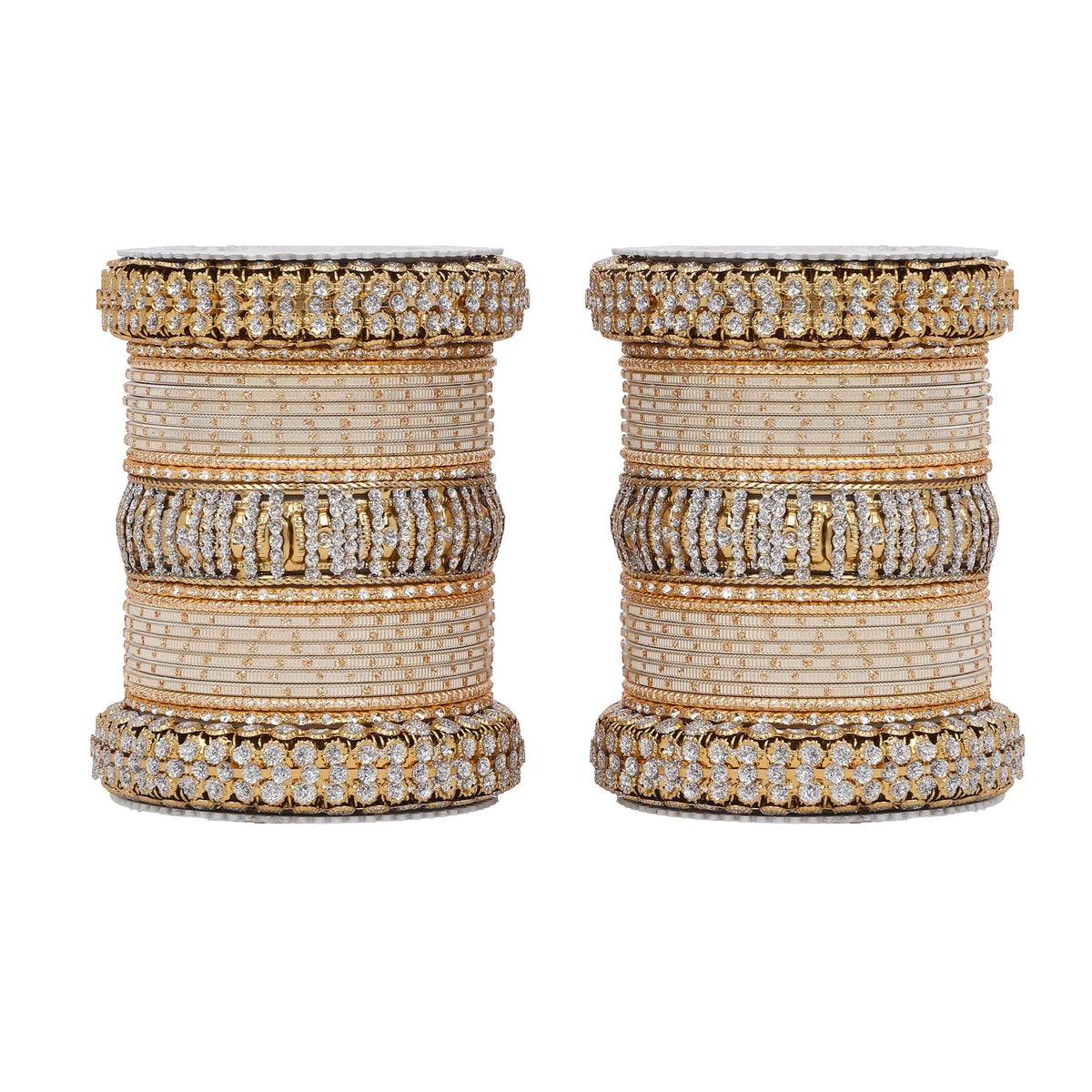 Traditional Bridal Bangle Set (Plus Size) | Golden Ethnic Wedding Jewelry