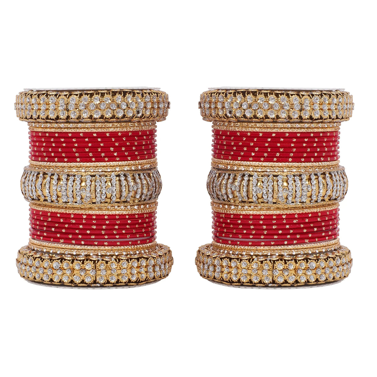 Traditional Bridal Bangle Set (Plus Size) | Golden Ethnic Wedding Jewelry