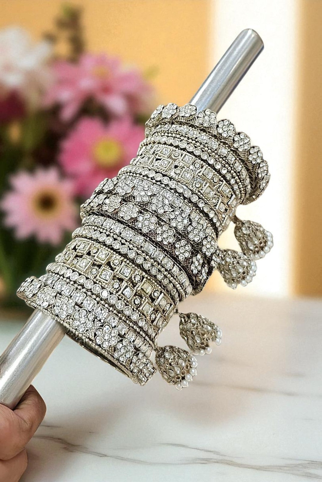 Antique Oxidised Silver Bangles Set Elegant Indian Style