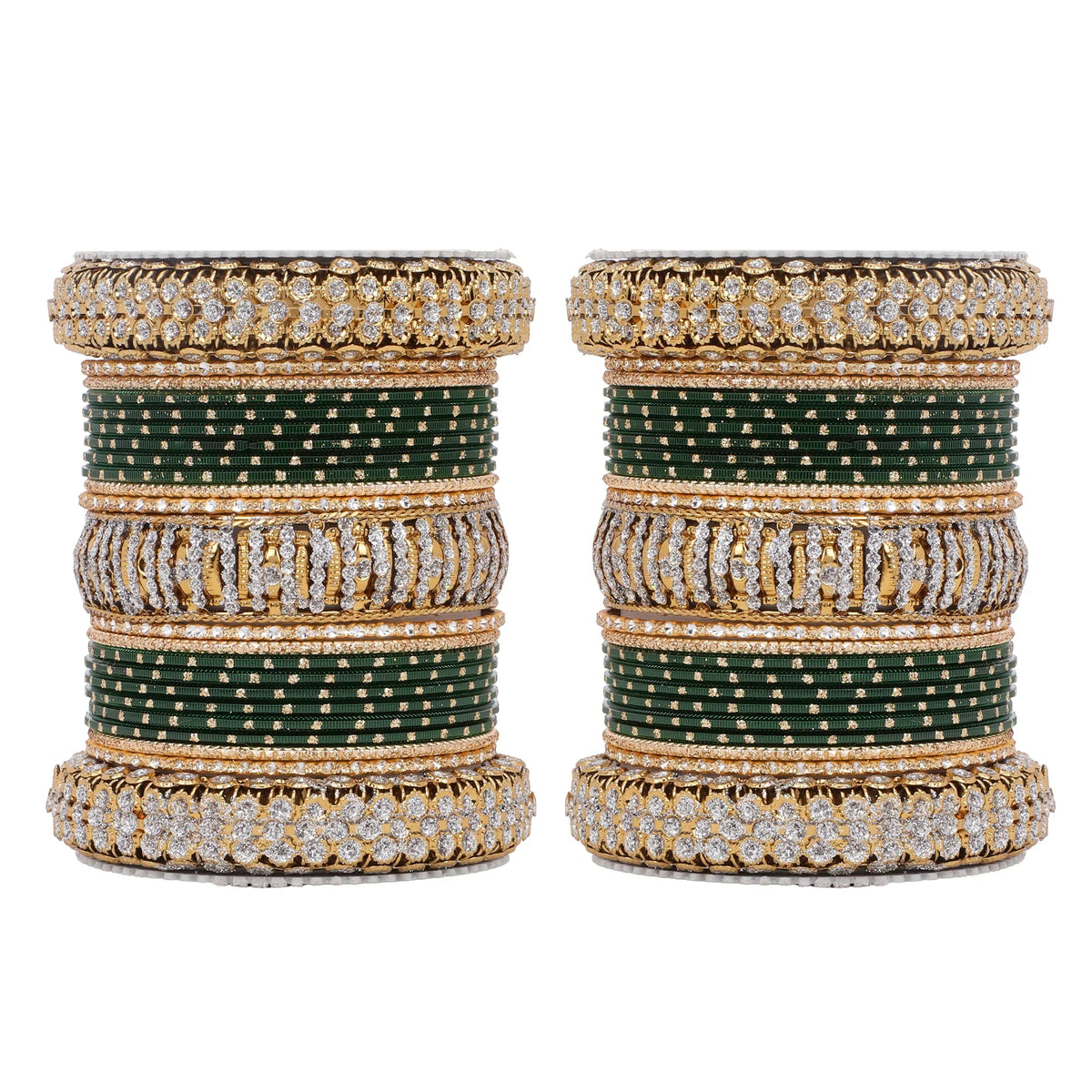 Traditional Bridal Bangle Set (Plus Size) | Golden Ethnic Wedding Jewelry