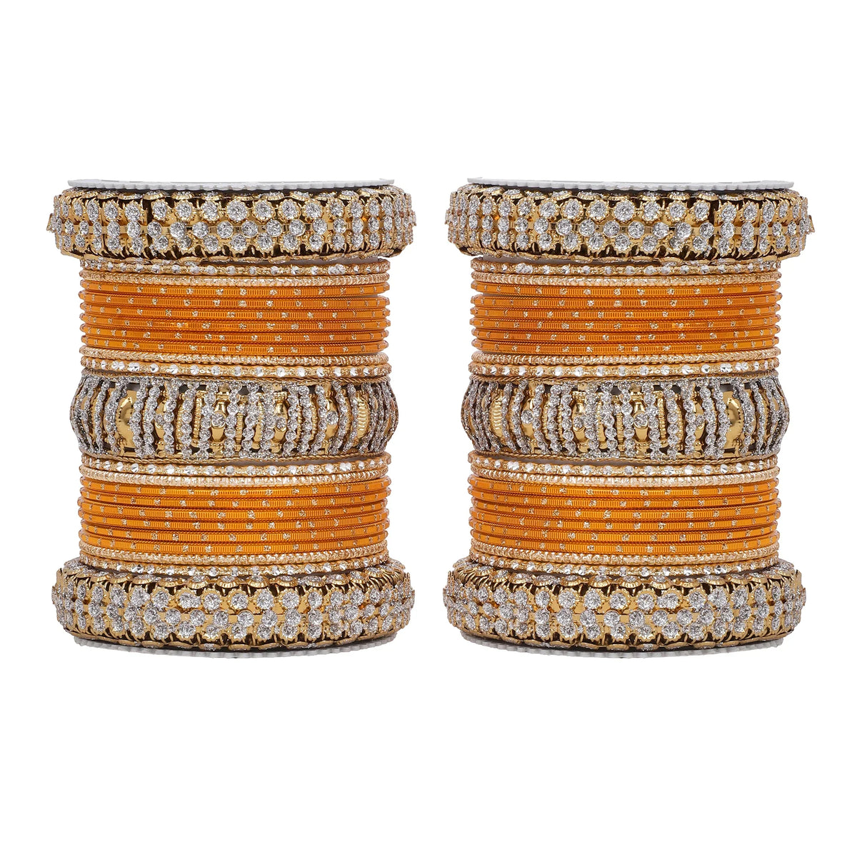 Traditional Bridal Bangle Set (Plus Size) | Golden Ethnic Wedding Jewelry