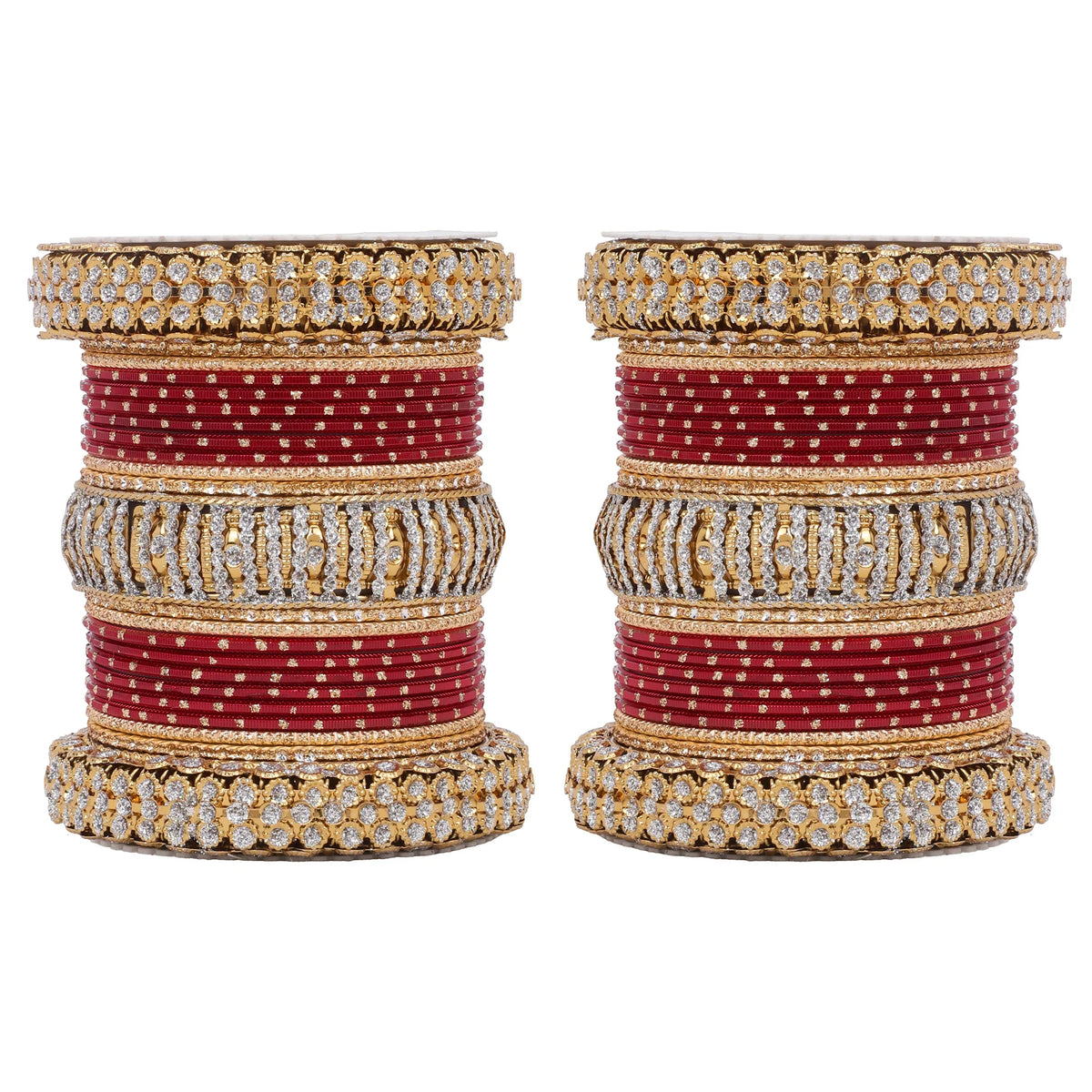 Traditional Bridal Bangle Set (Plus Size) | Golden Ethnic Wedding Jewelry