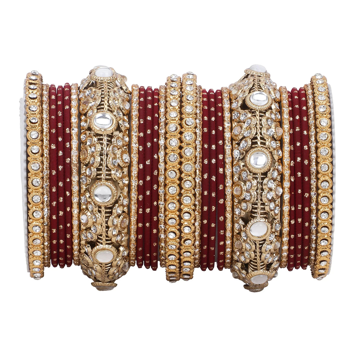 Luxurious Golden Dotted & Jaaliwork Bangle Set | Elegant Bridal & Festive Jewelry