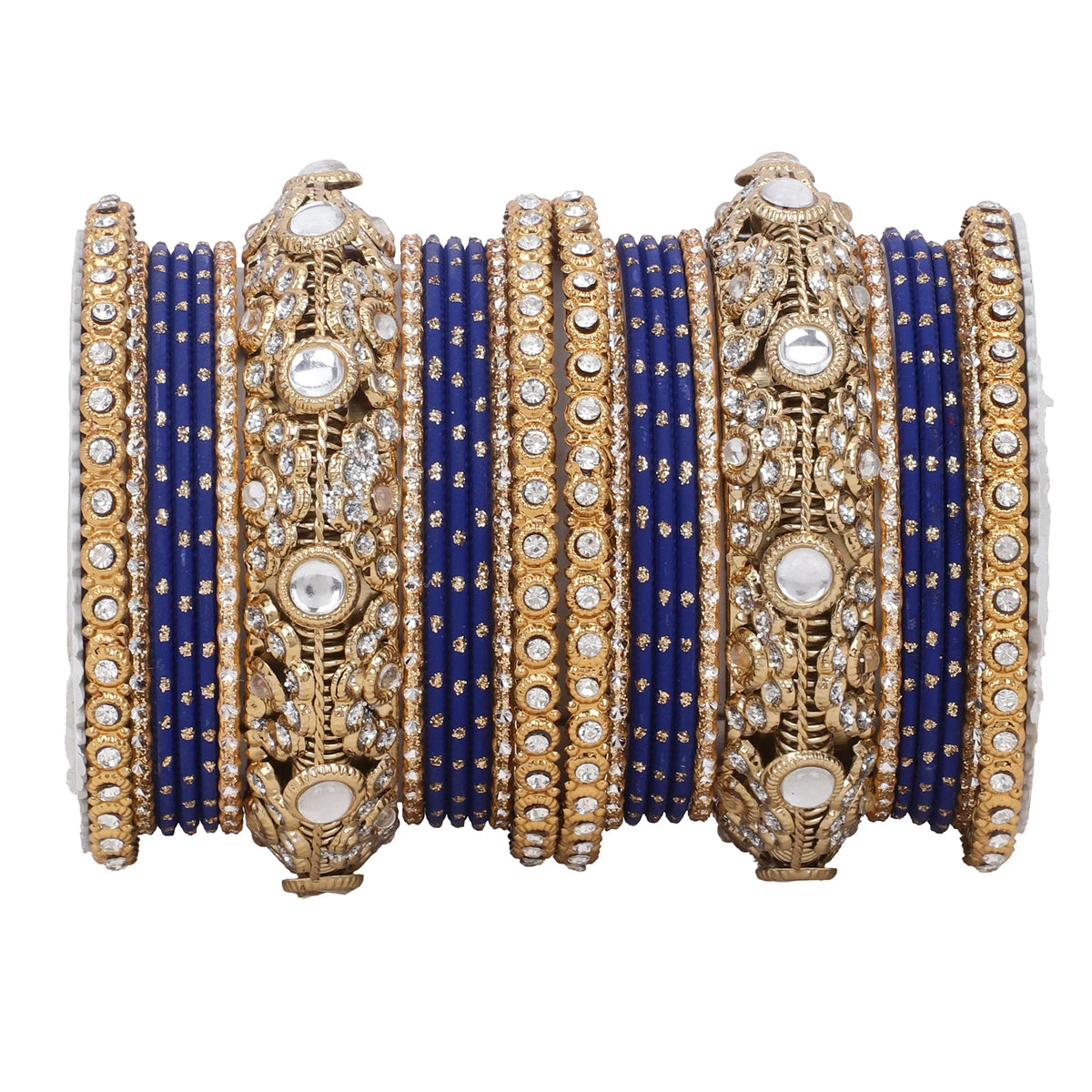Luxurious Golden Dotted & Jaaliwork Bangle Set | Elegant Bridal & Festive Jewelry