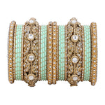 Luxurious Golden Dotted & Jaaliwork Bangle Set | Elegant Bridal & Festive Jewelry