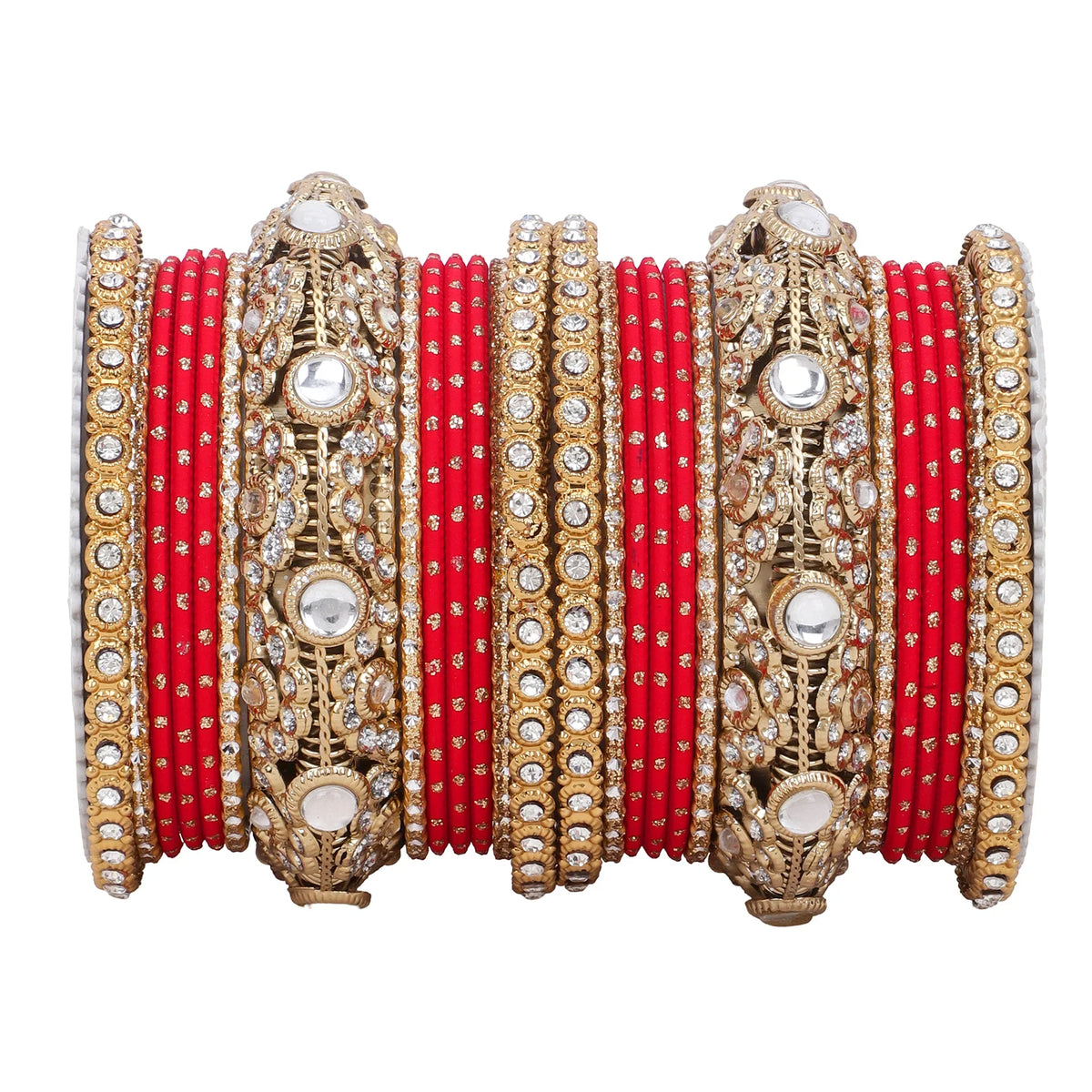 Luxurious Golden Dotted & Jaaliwork Bangle Set | Elegant Bridal & Festive Jewelry