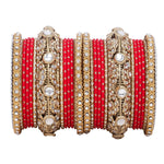 Luxurious Golden Dotted & Jaaliwork Bangle Set | Elegant Bridal & Festive Jewelry