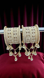 Beautiful Kalira Joint Latkan Bangles with Jhumki Bridal Stylish Gold Plated Kada Set