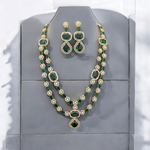 Bridal Cubic Zirconia AD Necklace Earrings Set, AD Necklace, CZ Earrings, Pakistani Bridal AD Jewelry Bridal CZ jewelry Set