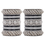 Silver Pacheli Bangle Set | Traditional Ethnic Jewelry for Weddings & Festivals