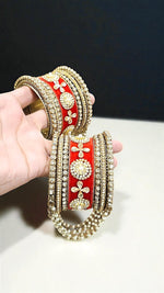 Royal Velvet Stone Jewelry Set with Matching Joint Jhumar Bangles – Bridal & Festive Elegance