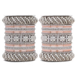 Silver Pacheli Bangle Set | Traditional Ethnic Jewelry for Weddings & Festivals