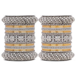 Silver Pacheli Bangle Set | Traditional Ethnic Jewelry for Weddings & Festivals