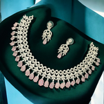 Indian CZ Choker Earrings Bridal Jewellery Set, Indian AD Choker, CZ earrings Set, Wedding AD Jewelry, Pakistani Jewelry Set