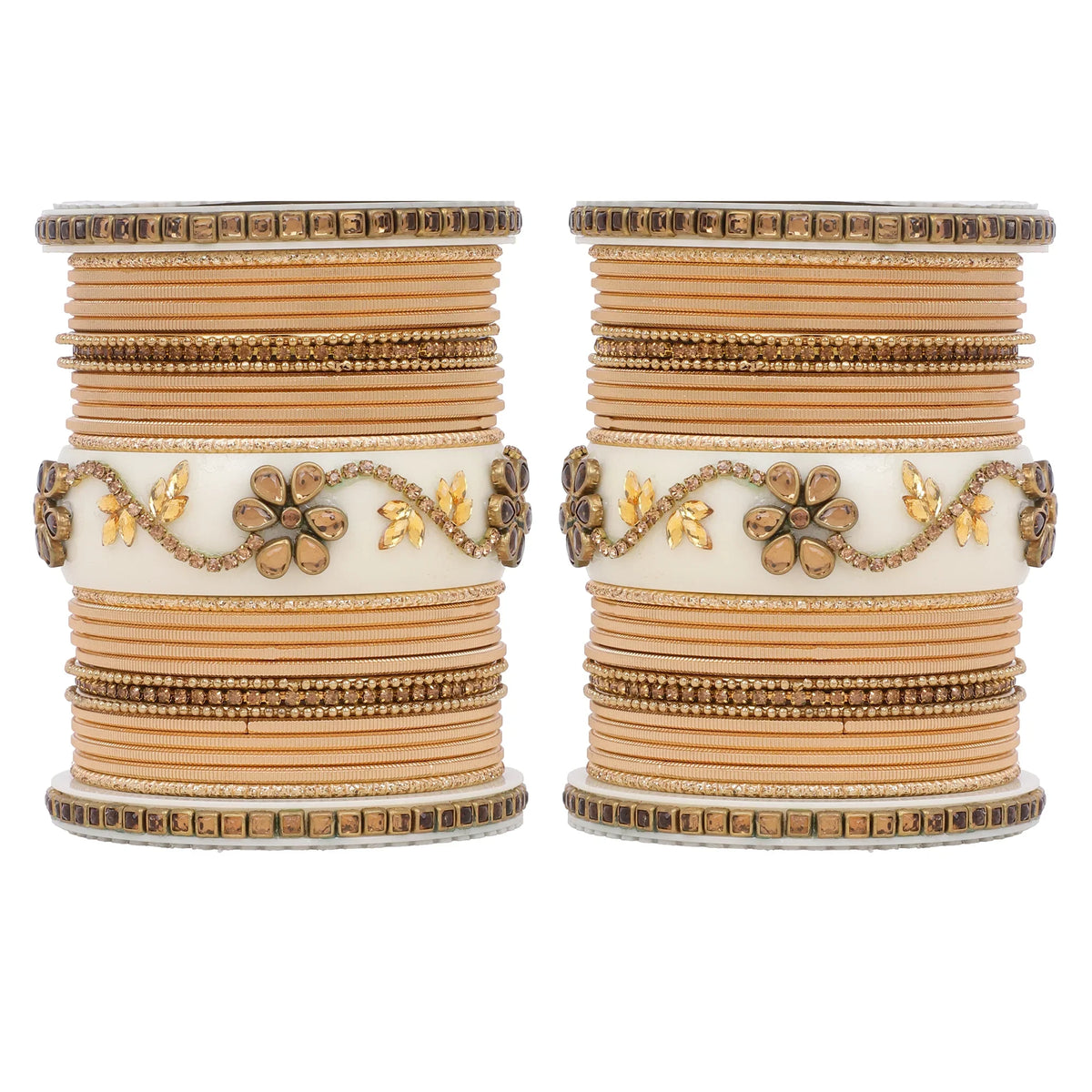 Bridal Velvet Bangle Set with Elegant Stone Work