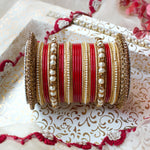 Traditional Bridal Bangle Set with Heavy Chakri Kada & Ghungroo Bangles – 33 Pieces Each Hand